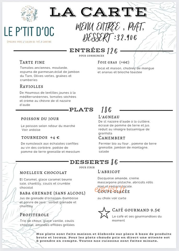 Le P'tit d'Oc — carte page 2