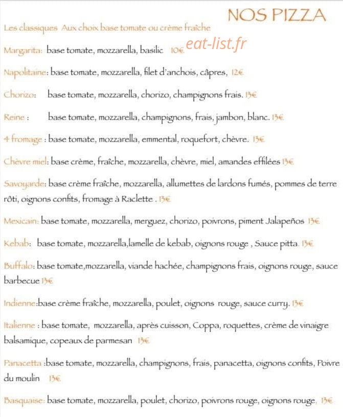 Villa Pizza — carte page 2