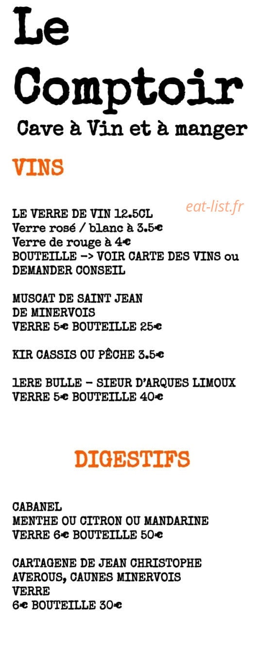 Le Comptoir — carte page 4