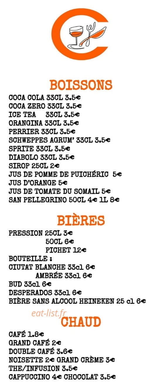 Le Comptoir — carte page 3