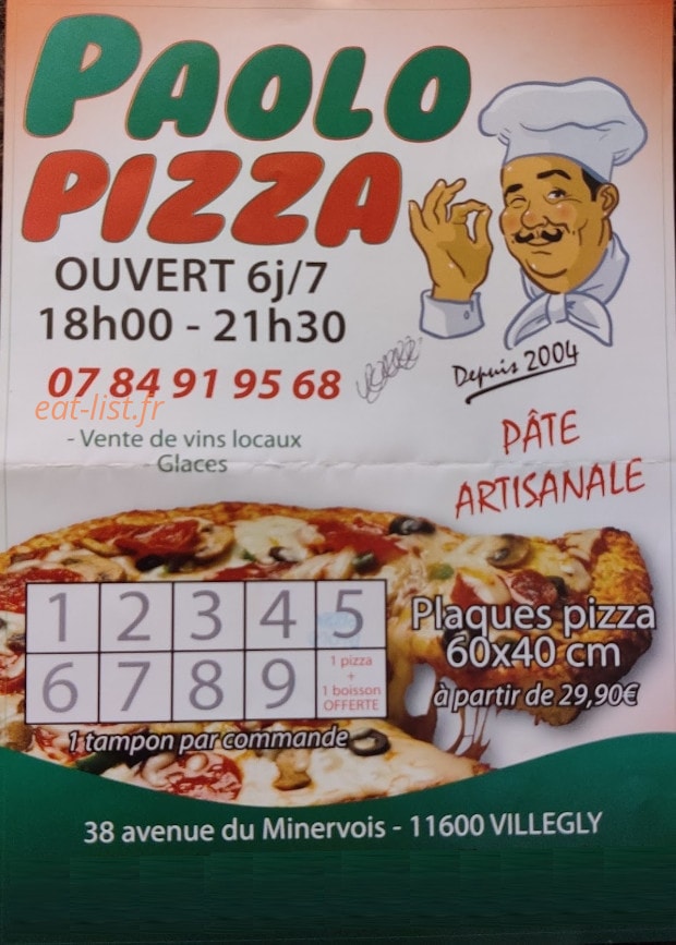 Paolo pizza — carte page 1