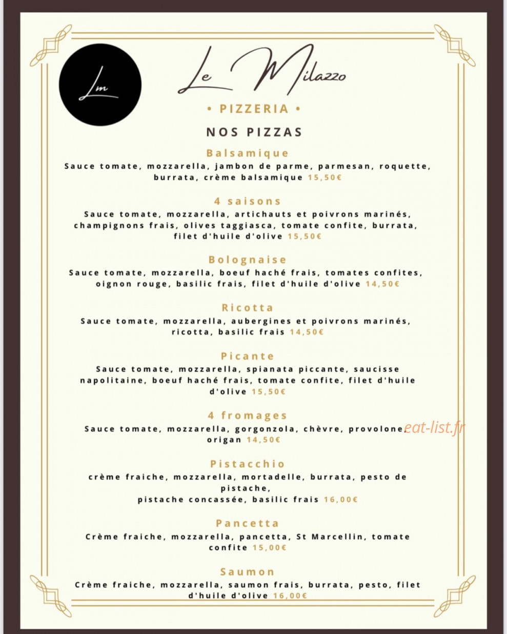 Le Milazzo — carte page 1