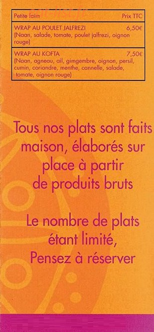 Curry et Cie — carte page 4