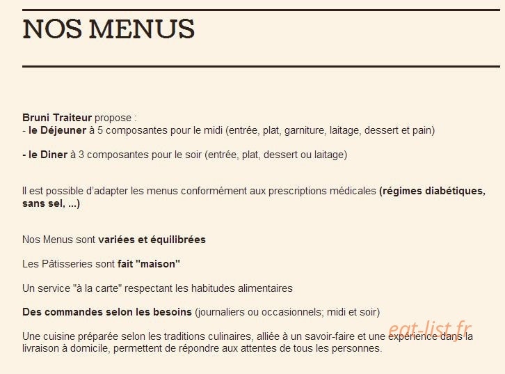 Bruni Traiteur — carte page 3