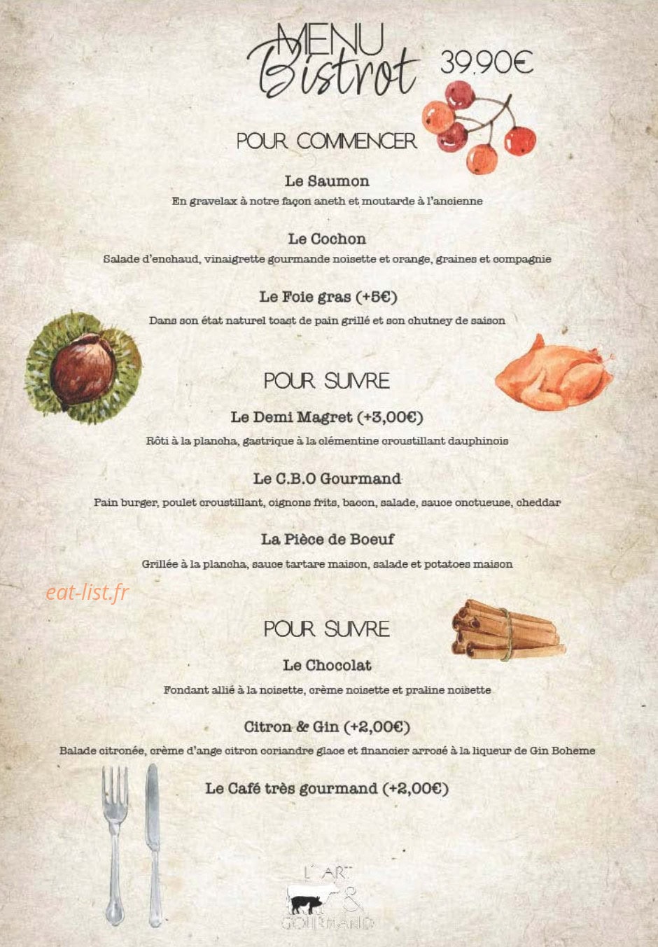 L'Art & Gourmand — carte page 3