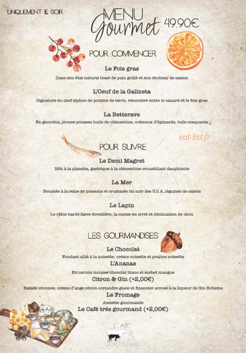 L'Art & Gourmand — carte page 4