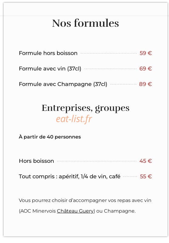 Chez Bibiche — carte page 2