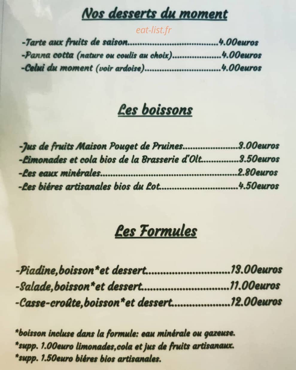 Au Passage — carte page 2