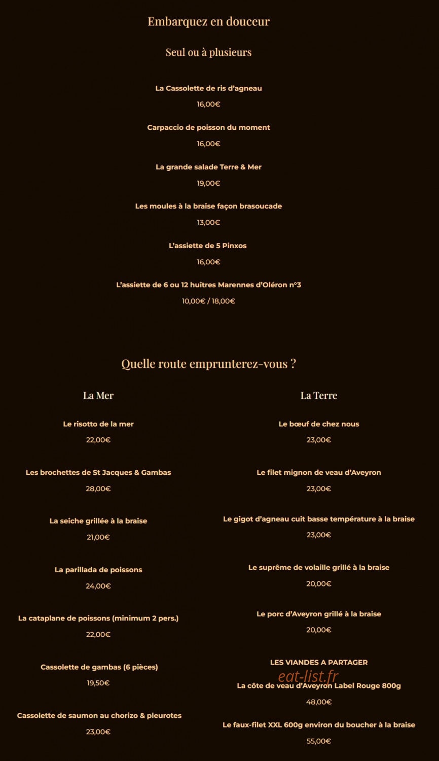 Bistrot Guinguette — carte page 1