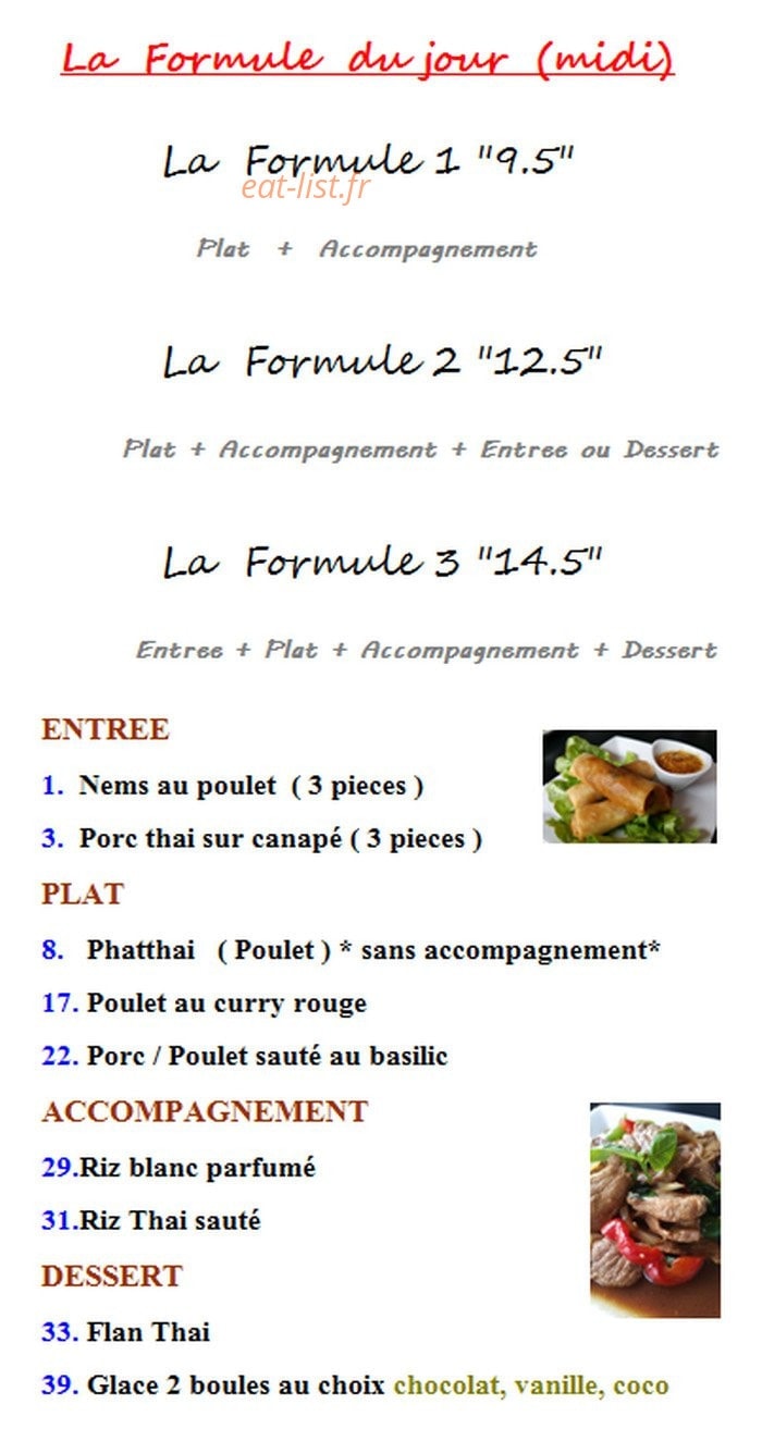 La Maison Thai — carte page 7