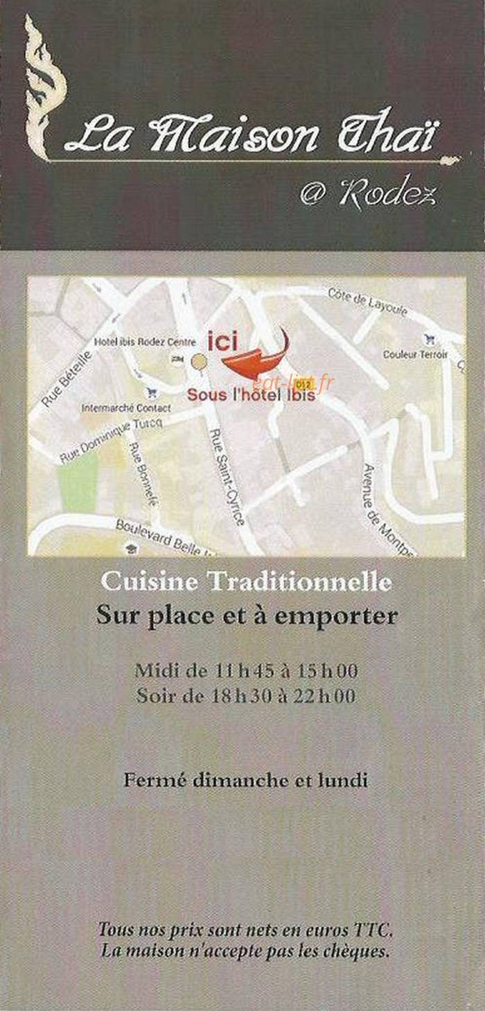 La Maison Thai — carte page 6