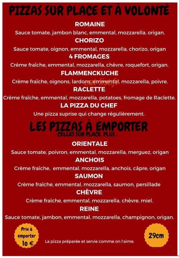 La Ptit Fournaizz — carte page 1