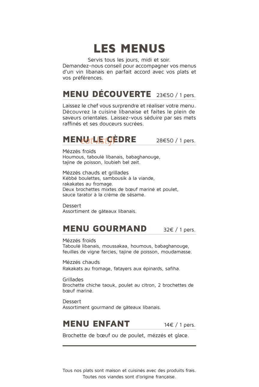 Le Cèdre — carte page 5