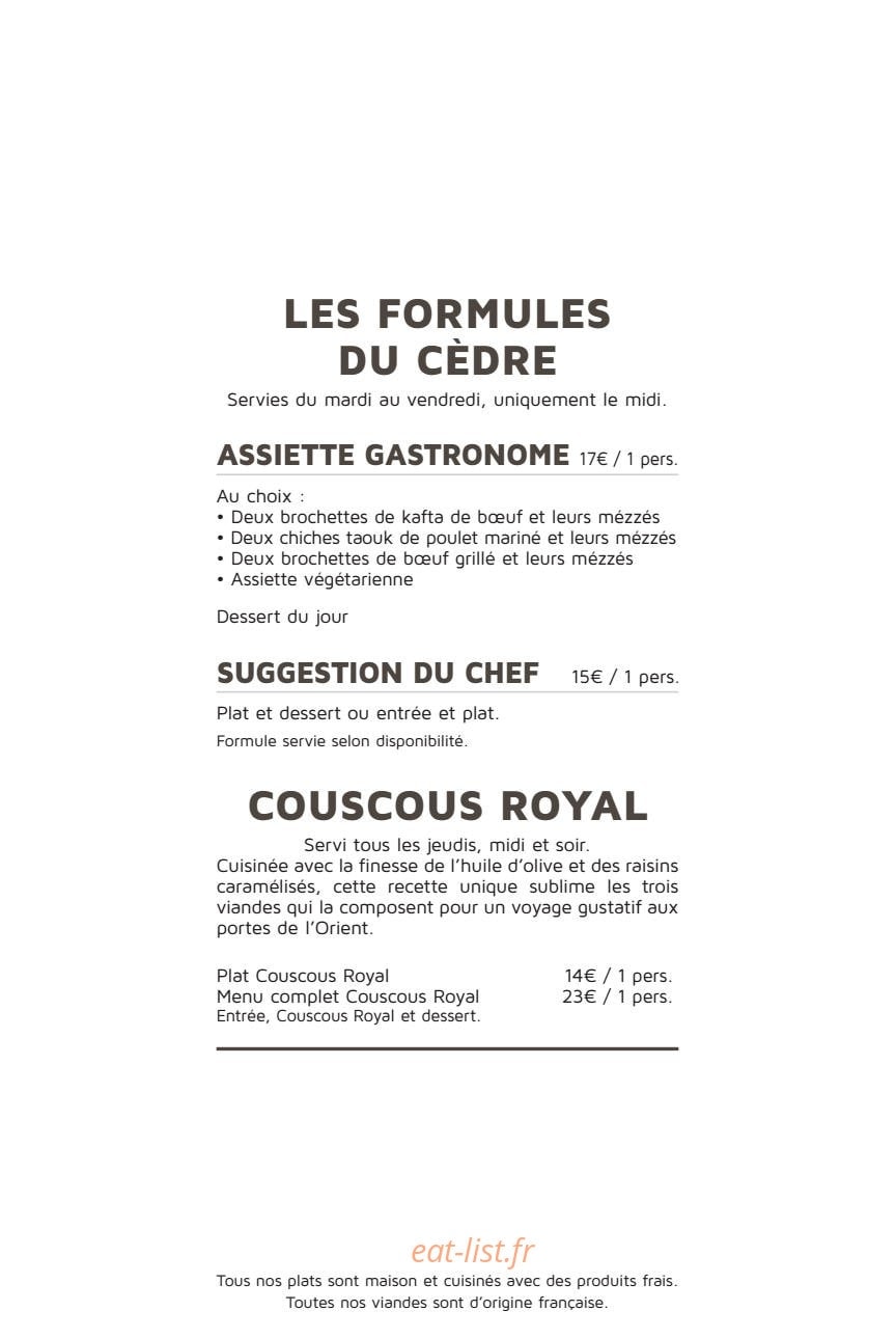 Le Cèdre — carte page 3