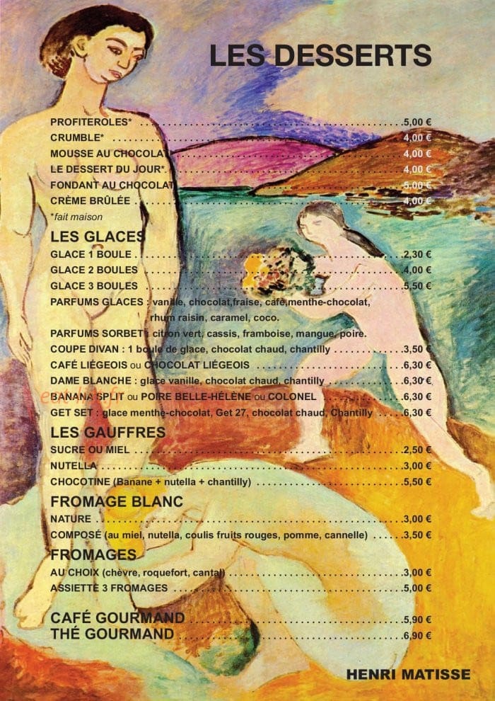 Le Divan — carte page 16
