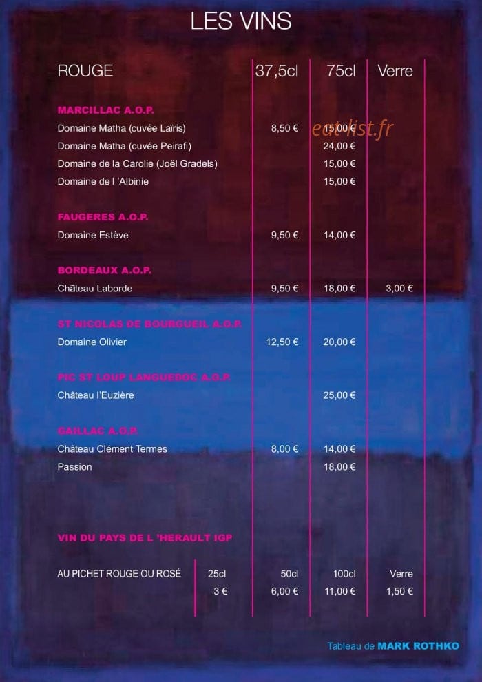 Le Divan — carte page 12