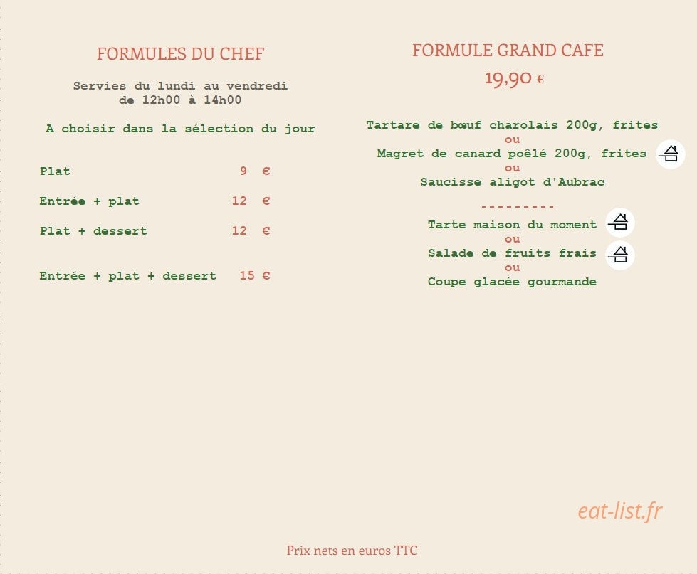 Le Grand Café — carte page 3