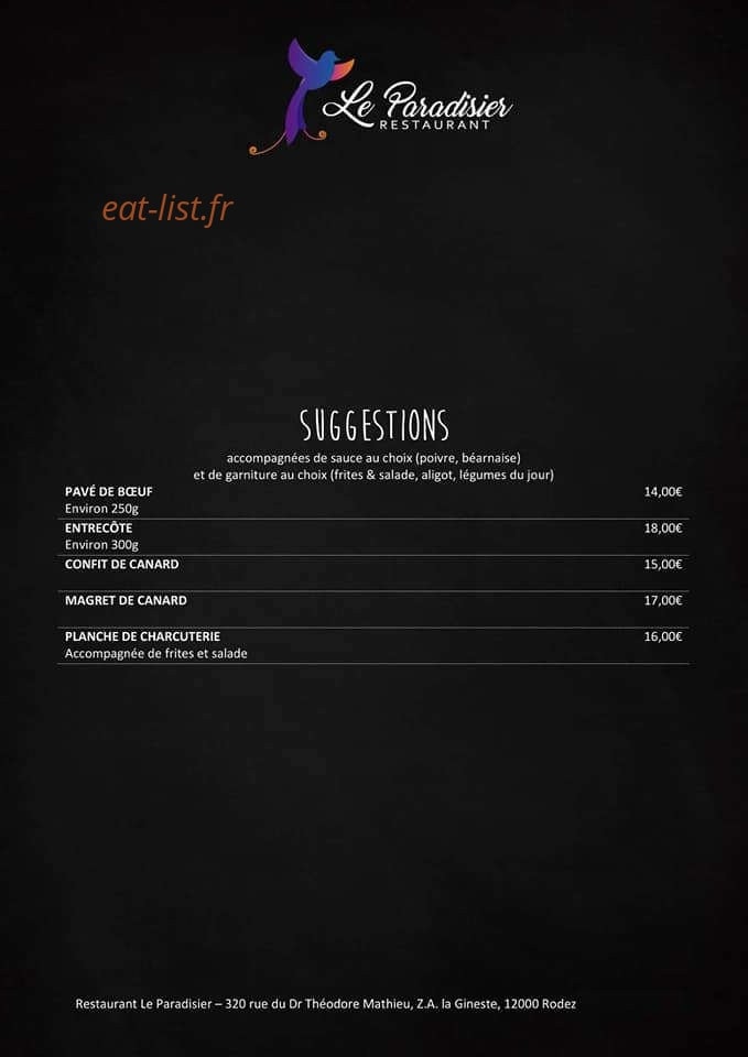 Le Paradisier — carte page 5
