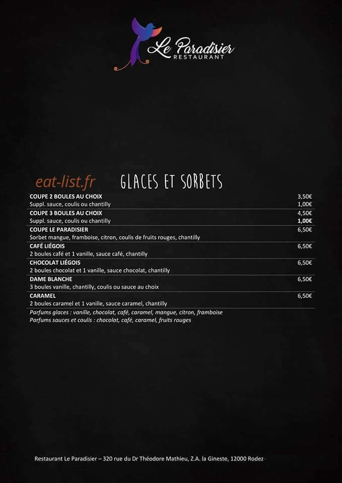 Le Paradisier — carte page 7