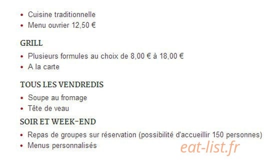 Le Resto Grill — carte page 1