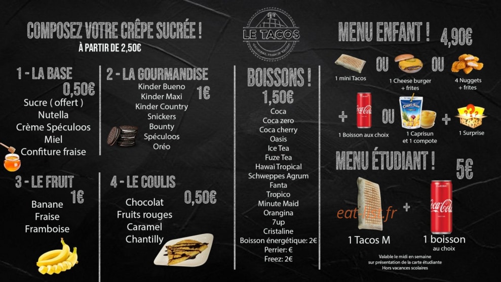 Le Tacos — carte page 6