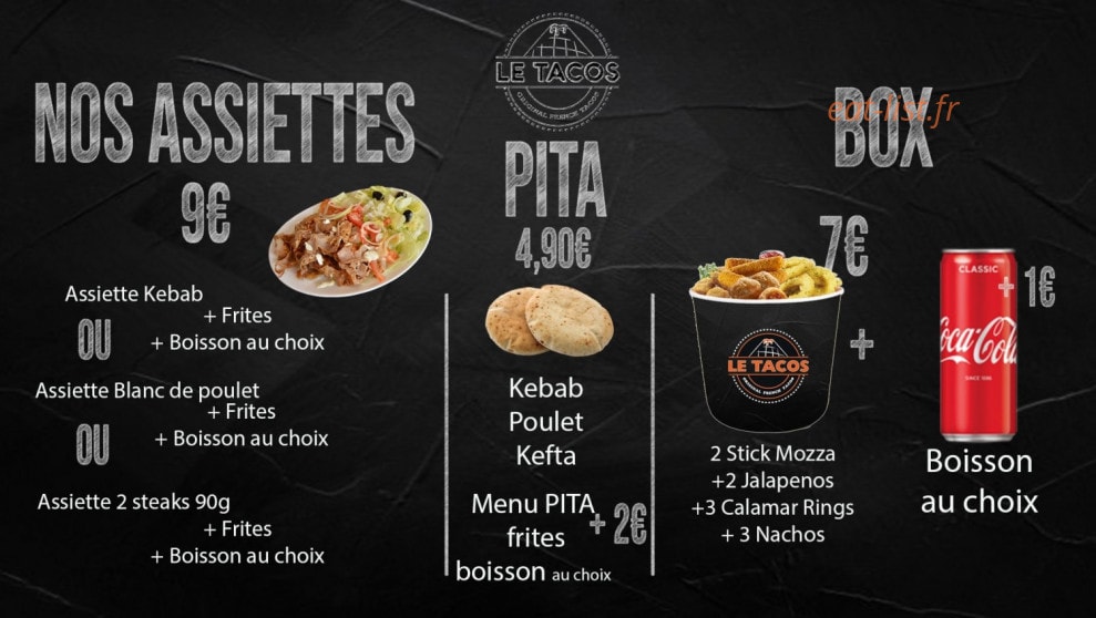 Le Tacos — carte page 3