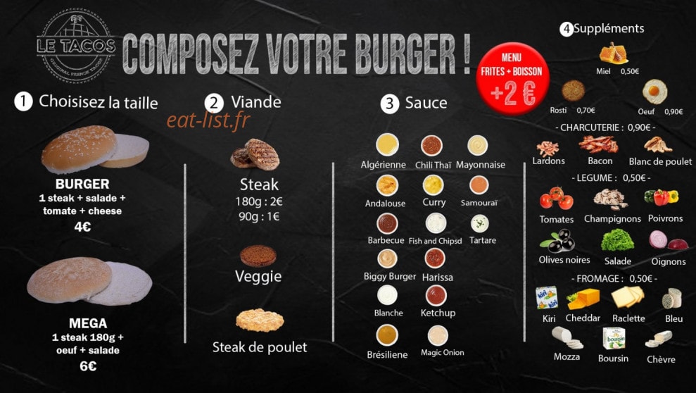 Le Tacos — carte page 2