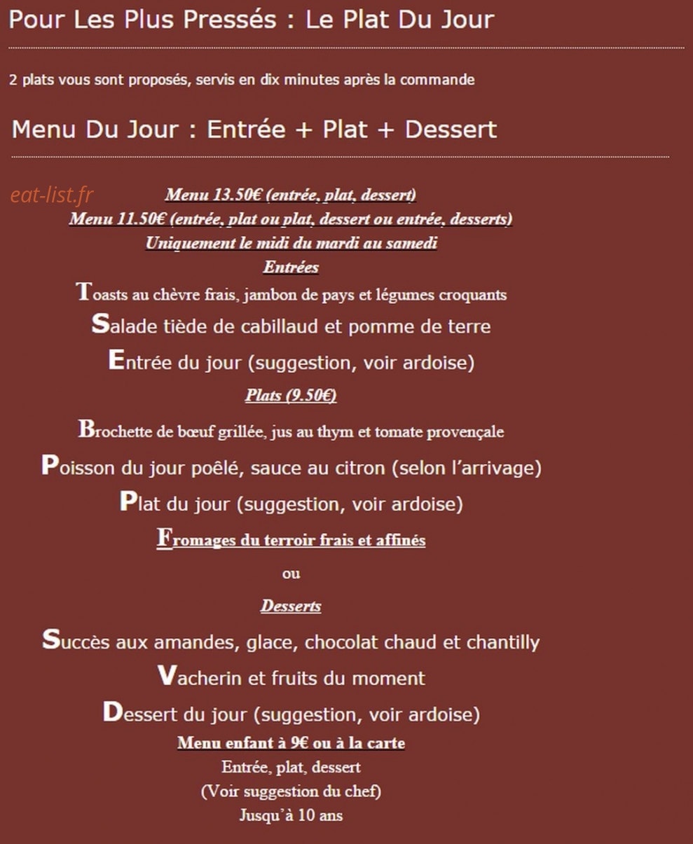 Les Arômes — carte page 1