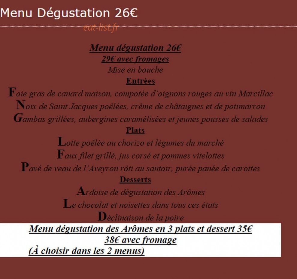 Les Arômes — carte page 3