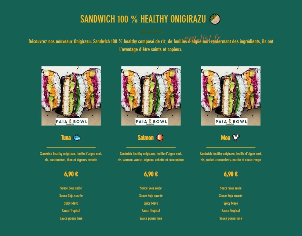 Paia Bowl — carte page 4