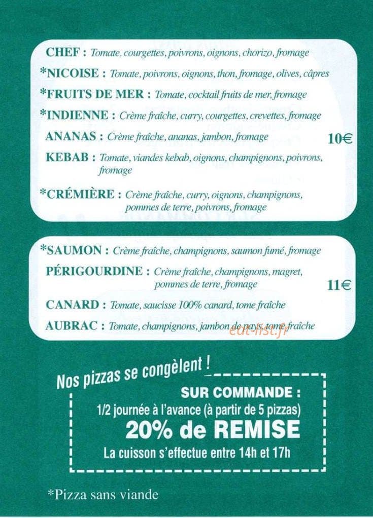 Pizza du faubourg — carte page 3