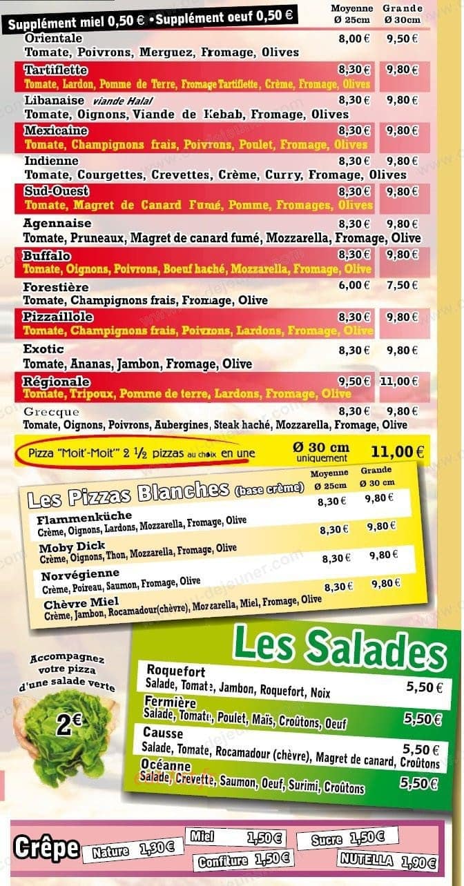 Pizza Saint Cyrice — carte page 3