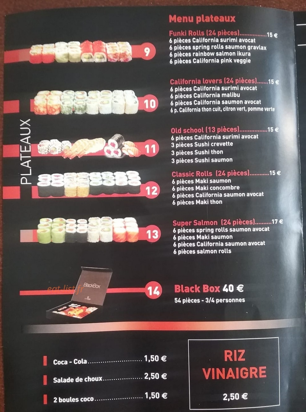 Sushi Japonais — carte page 1