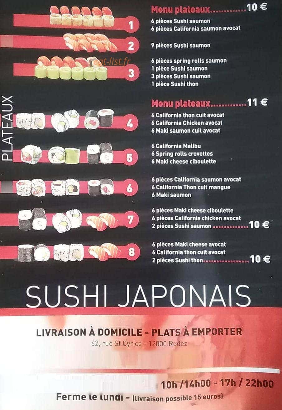Sushi Japonais — carte page 4
