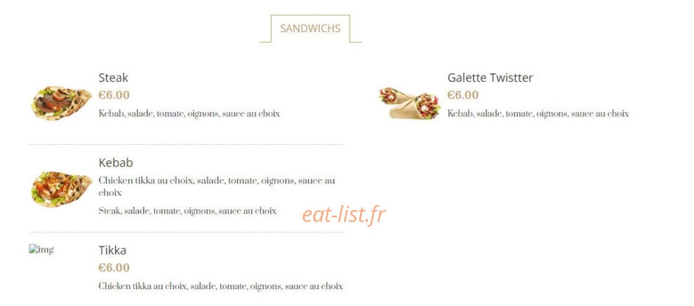 Sylhet Naan Kebab — carte page 3