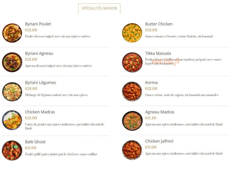 Sylhet Naan Kebab — carte page 2