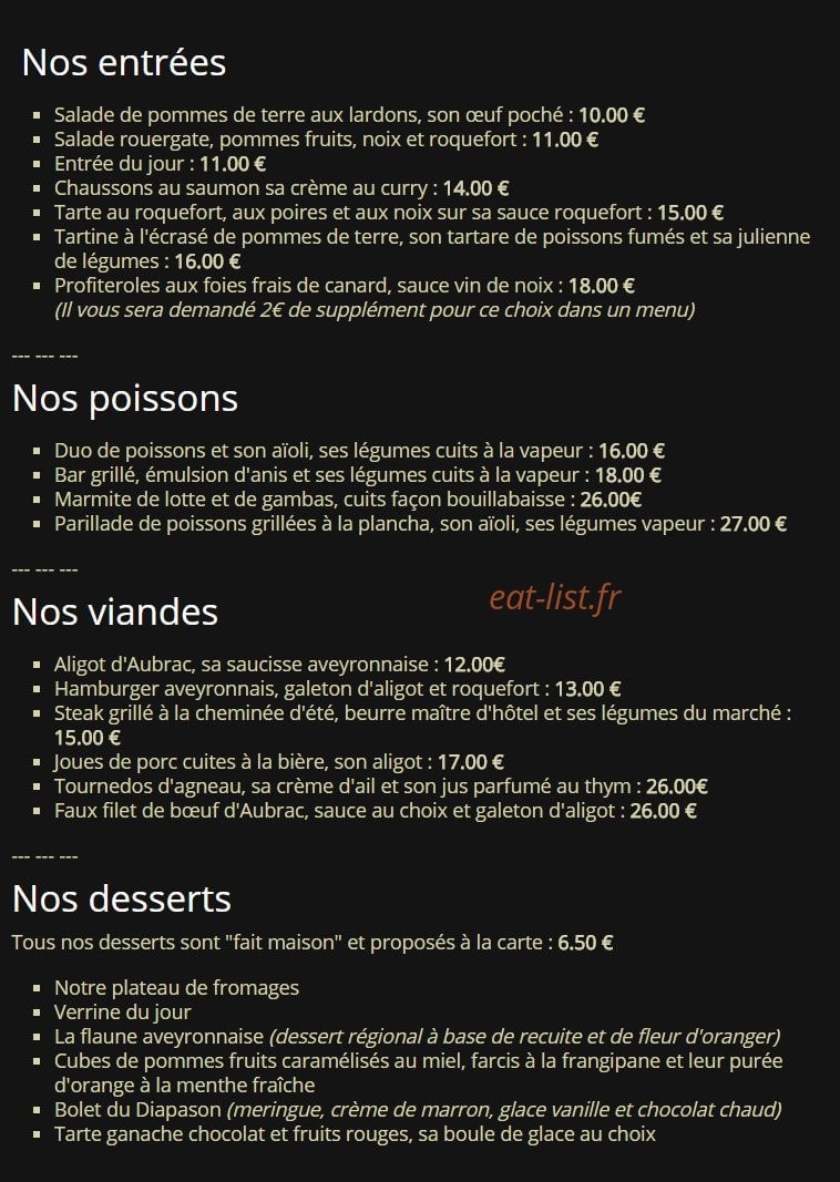 Le Diapason — carte page 1