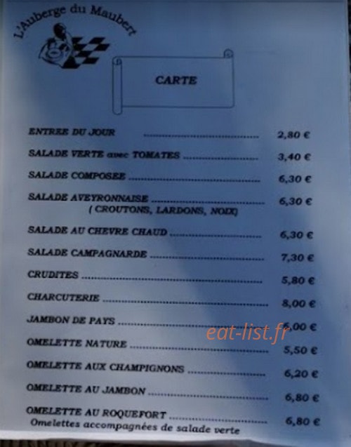 L'auberge de Maubert — carte page 6