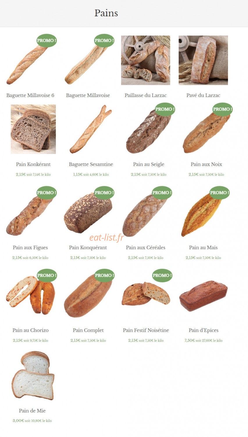 Boulangerie Galzin — carte page 4