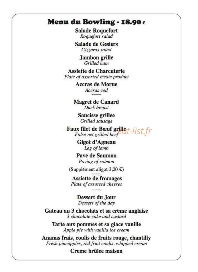 Bowling de Millau — carte page 2