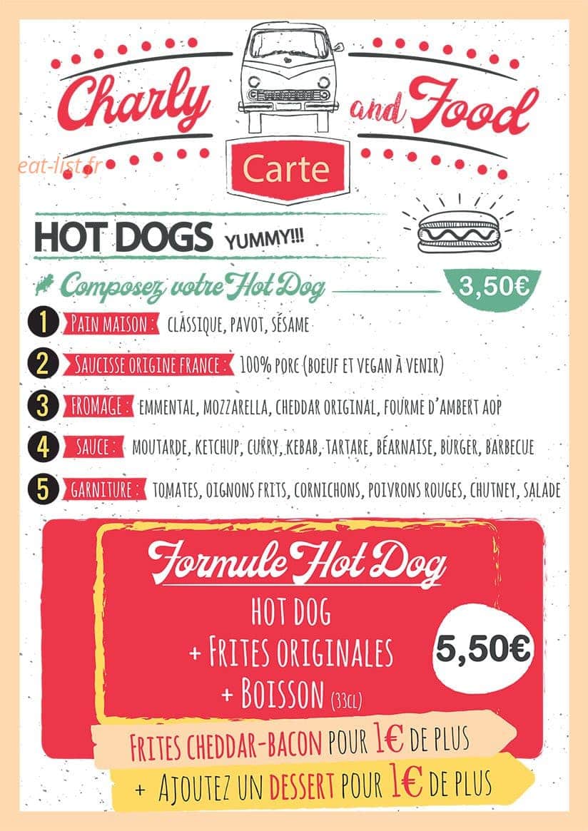 Charly and Food — carte page 1