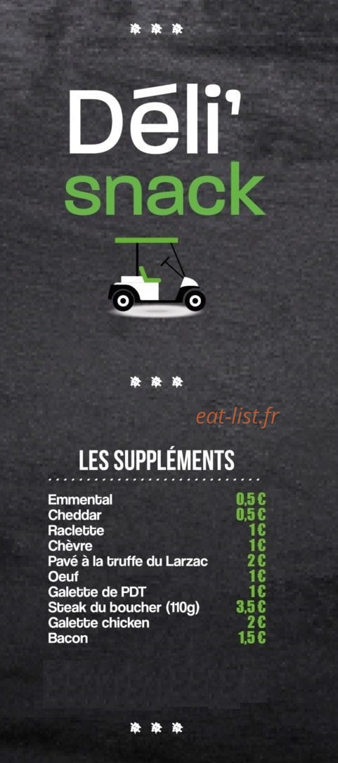 Déli'snack — carte page 6