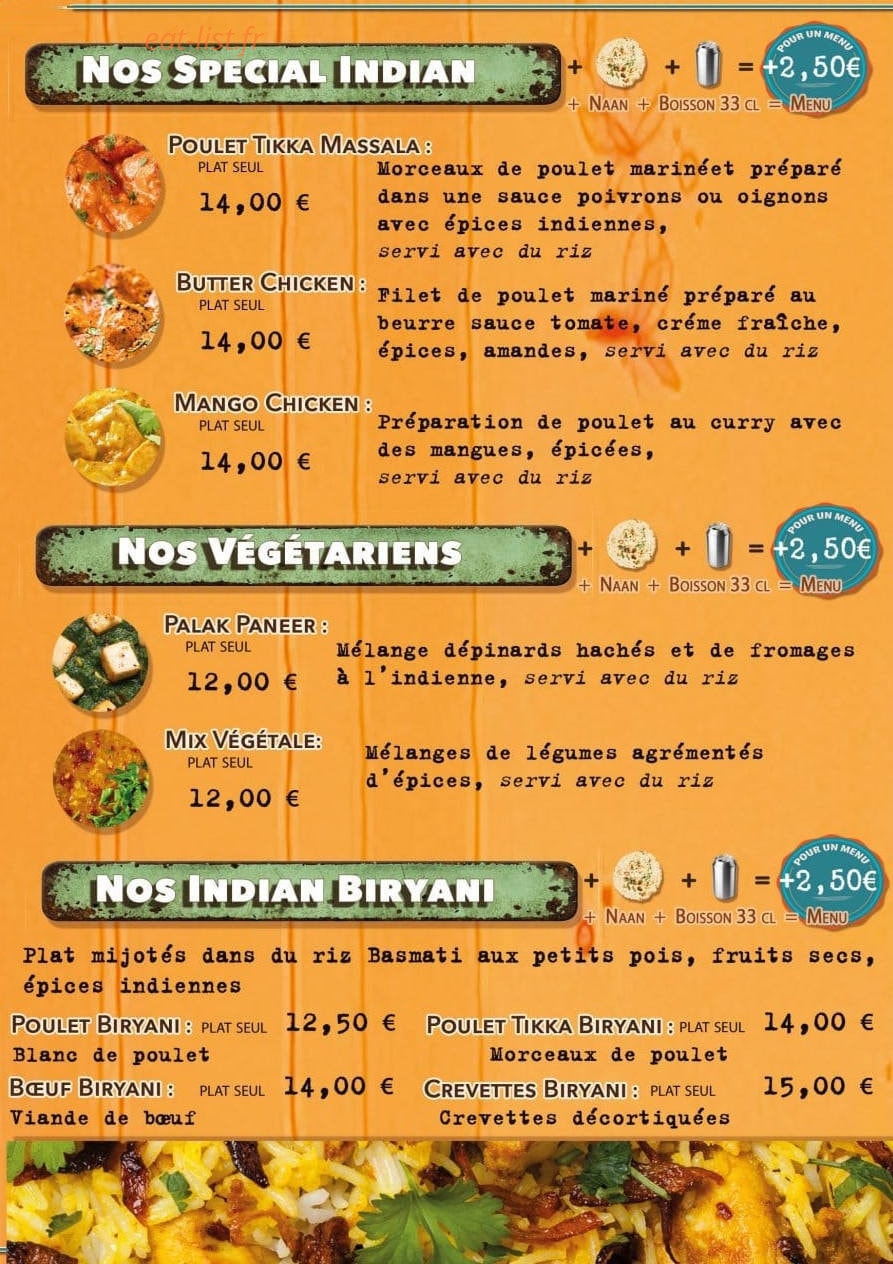 Indian naan kebab — carte page 3