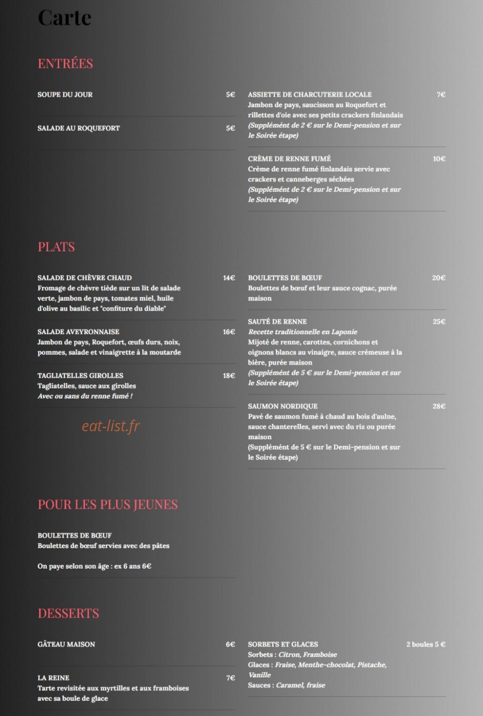 La Chaleur Nordique — carte page 1