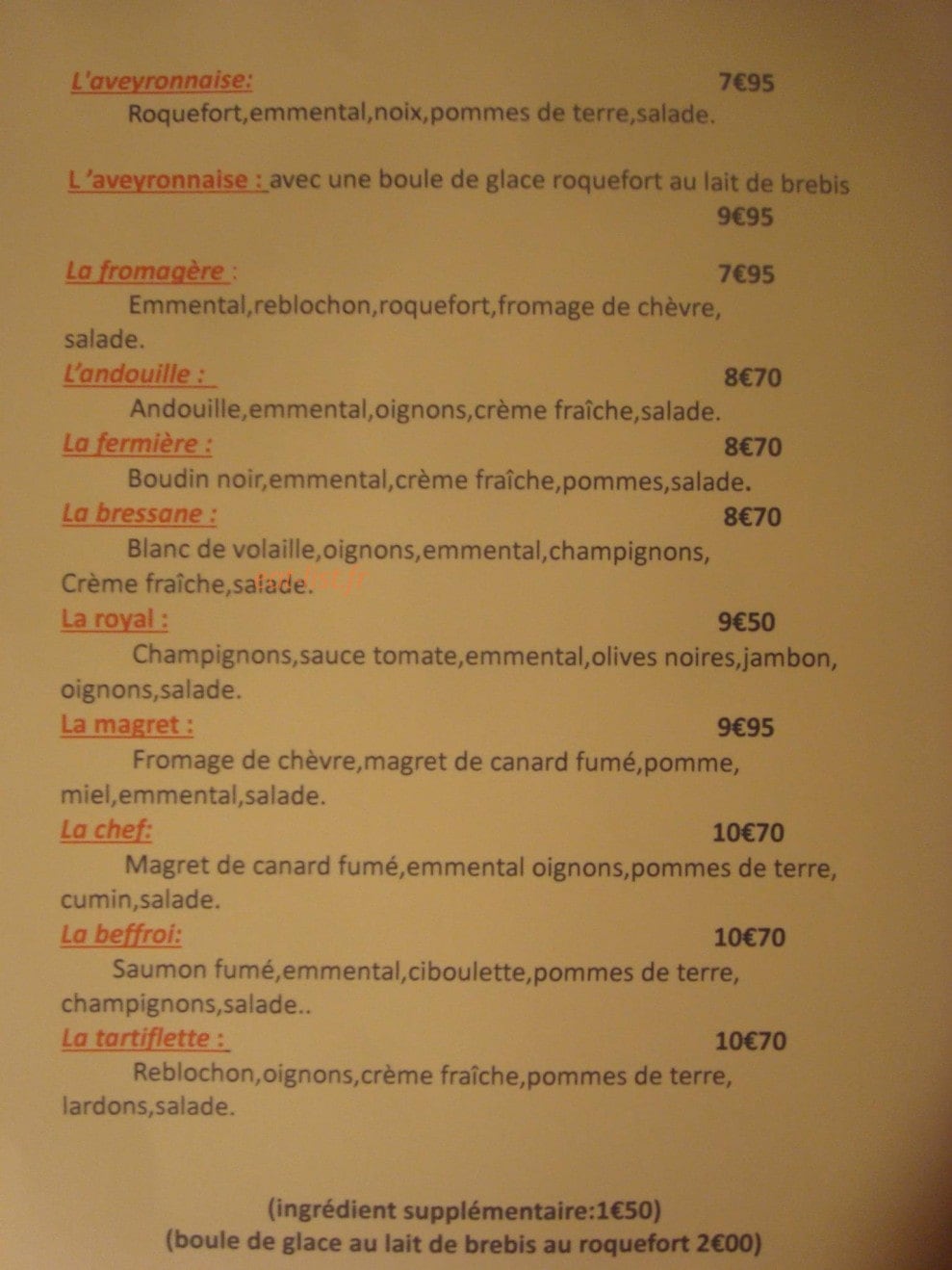 La creperie du beffroi — carte page 3