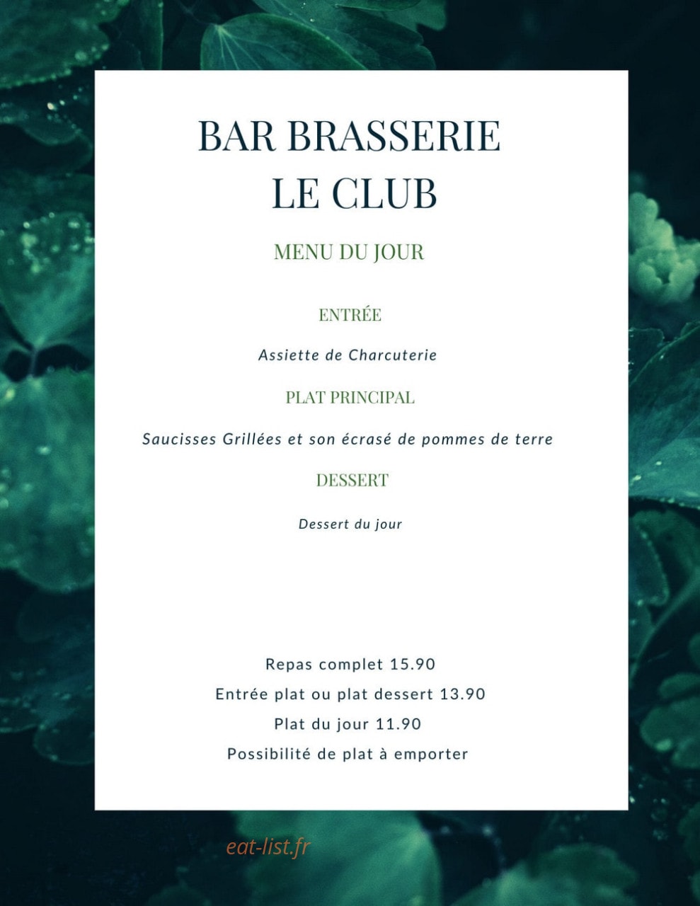 Le Club — carte page 1