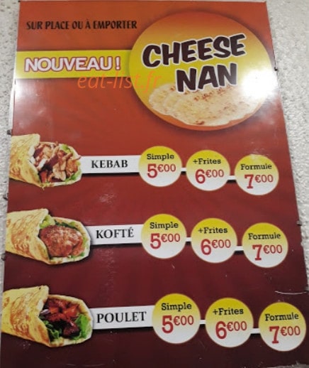 Millenium Kebab — carte page 1