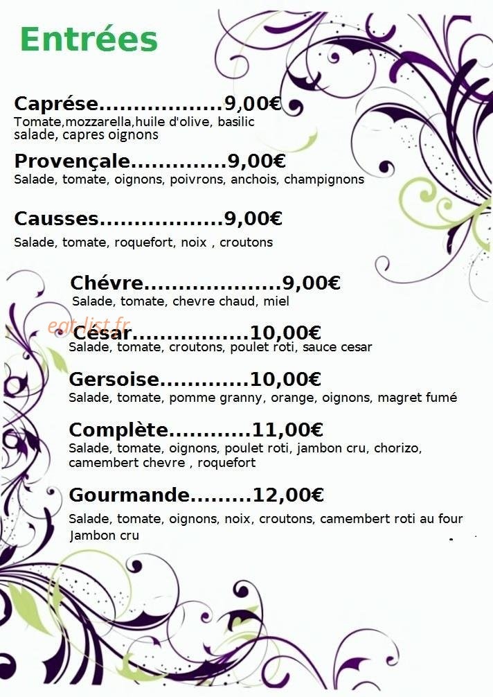 Mojito Café — carte page 1