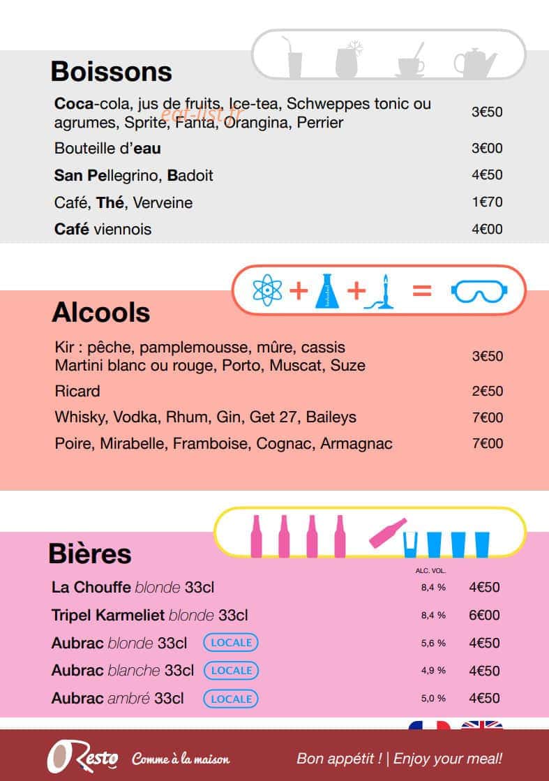OResto Comme à la Maison — carte page 6