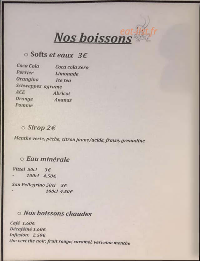 Pizzeria le Grillon — carte page 6